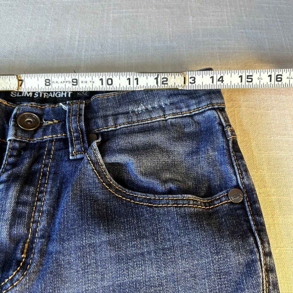 RSO New York Slim Straight Denim 29x32 (29x30.5) Jeans‎ Medium Blue - Picture 6 of 12